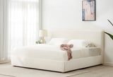 Safavieh Callahan Boucle Queen Bed XII23 Ivory Wood / Fabric / Foam  SFV4801A-Q-2BX