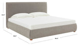 Safavieh Callahan Boucle King Bed XII23 Light Grey Wood / Fabric / Foam  SFV4801B-K-2BX