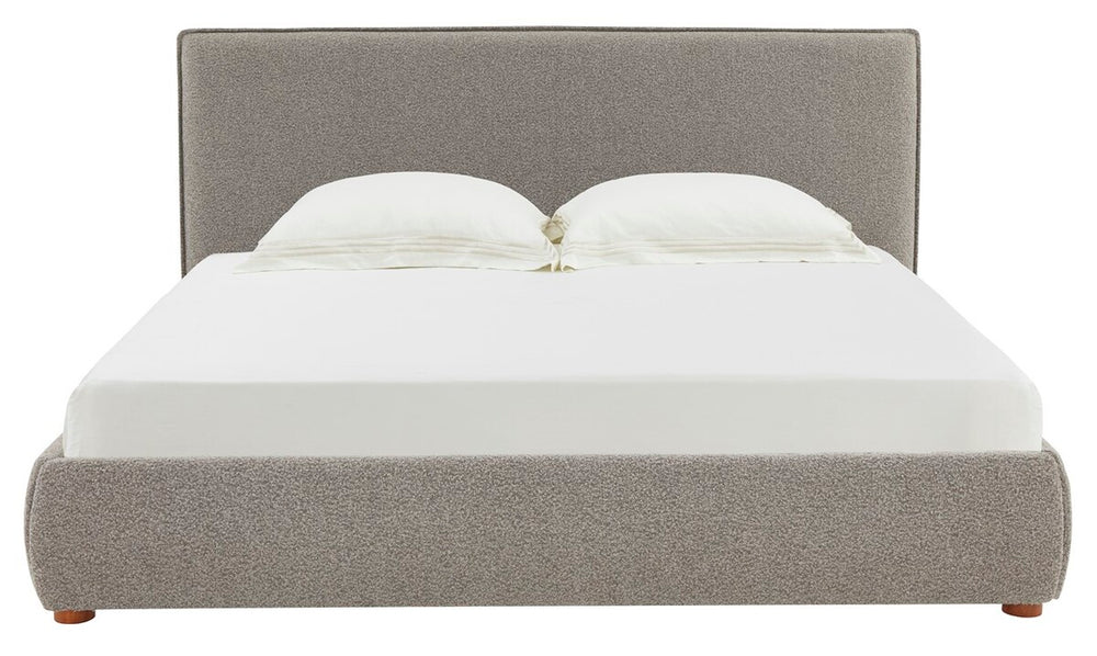 Safavieh Callahan Boucle King Bed XII23 Light Grey Wood / Fabric / Foam  SFV4801B-K-2BX