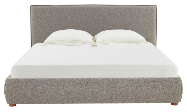 Safavieh Callahan Boucle King Bed XII23 Light Grey Wood / Fabric / Foam  SFV4801B-K-2BX