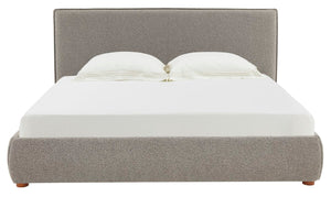 Safavieh Callahan Boucle King Bed XII23 Light Grey Wood / Fabric / Foam  SFV4801B-K-2BX