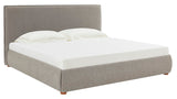 Safavieh Callahan Boucle Queen Bed XII23 Light Grey Wood / Fabric / Foam  SFV4801B-Q-2BX