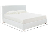 Safavieh Callahan Linen King Bed XII23 Ivory Wood / Fabric / Foam  SFV4801C-K-2BX