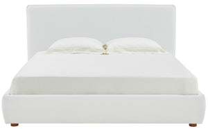 Safavieh Callahan Linen King Bed XII23 Ivory Wood / Fabric / Foam  SFV4801C-K-2BX