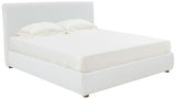 Safavieh Callahan Linen King Bed XII23 Ivory Wood / Fabric / Foam  SFV4801C-K-2BX