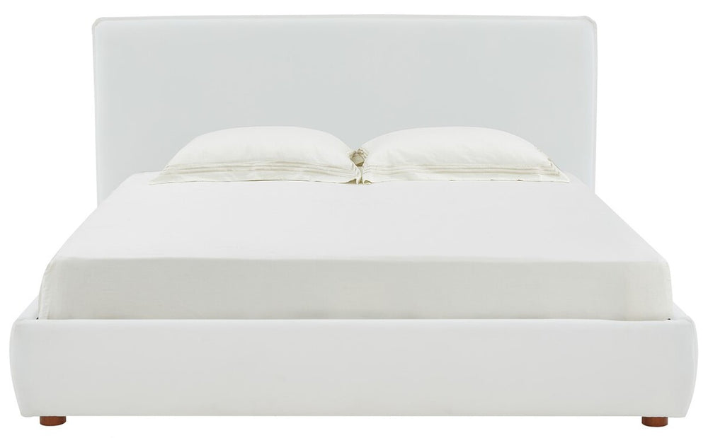 Safavieh Callahan Linen Queen Bed XII23 Ivory Wood / Fabric / Foam  SFV4801C-Q-2BX