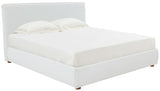 Safavieh Callahan Linen Queen Bed XII23 Ivory Wood / Fabric / Foam  SFV4801C-Q-2BX