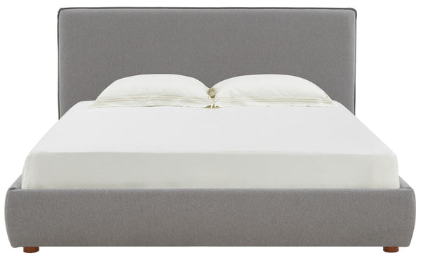Safavieh Callahan Linen Queen Bed XII23 Light Grey Wood / Fabric / Foam  SFV4801D-Q-2BX