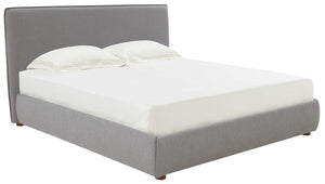 Safavieh Callahan Linen Queen Bed XII23 Light Grey Wood / Fabric / Foam  SFV4801D-Q-2BX