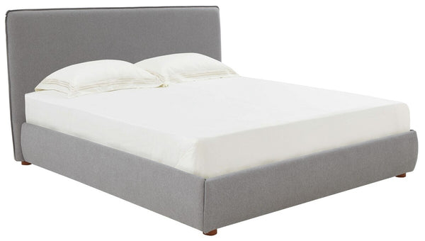 Safavieh Callahan Linen Queen Bed XII23 Light Grey Wood / Fabric / Foam  SFV4801D-Q-2BX