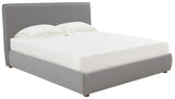 Safavieh Callahan Linen Queen Bed XII23 Light Grey Wood / Fabric / Foam  SFV4801D-Q-2BX