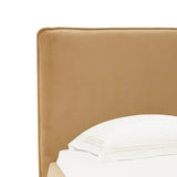 Safavieh Callahan Velvet King Bed Light Brown / Walnut SFV4801E-K-2BX