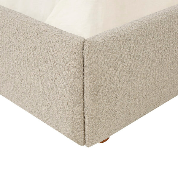 Safavieh Callahan Boucle King Bed Oatmeal / Walnut SFV4801F-K-2BX