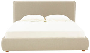 Safavieh Callahan Boucle Queen Bed Oatmeal / Walnut SFV4801F-Q-2BX