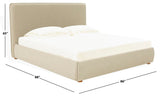 Safavieh Callahan Boucle King Bed Oatmeal / Walnut SFV4801F-K-2BX