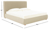 Safavieh Callahan Boucle Queen Bed Oatmeal / Walnut SFV4801F-Q-2BX