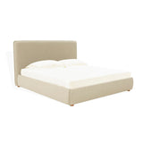 Safavieh Callahan Boucle King Bed Oatmeal / Walnut SFV4801F-K-2BX