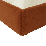 Safavieh Callahan Faux Shearling King Bed Rust / Walnut SFV4801H-K-2BX