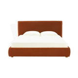 Safavieh Callahan Faux Shearling King Bed Rust / Walnut SFV4801H-K-2BX