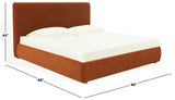 Safavieh Callahan Faux Shearling King Bed Rust / Walnut SFV4801H-K-2BX