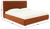 Safavieh Callahan Faux Shearling Queen Bed Rust / Walnut SFV4801H-Q-2BX