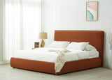 Safavieh Callahan Faux Shearling King Bed Rust / Walnut SFV4801H-K-2BX