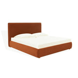 Safavieh Callahan Faux Shearling King Bed Rust / Walnut SFV4801H-K-2BX