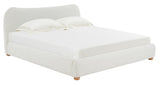 Safavieh Beccarose Boucle King Bed XII23 Ivory Wood / Fabric / Foam  SFV4811A-K-2BX