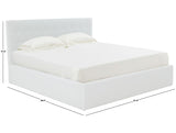 Safavieh Rosita Low Profile Tufted King Bed XII23 Ivory Wood / Fabric / Foam SFV4826A-K-2BX