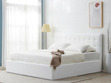 Safavieh Rosita Low Profile Tufted King Bed XII23 Ivory Wood / Fabric / Foam SFV4826A-K-2BX