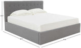 Safavieh Rosita Low Profile Tufted King Bed XII23 Light Grey Wood / Fabric / Foam SFV4826B-K-2BX