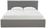 Safavieh Rosita Low Profile Tufted King Bed XII23 Light Grey Wood / Fabric / Foam SFV4826B-K-2BX