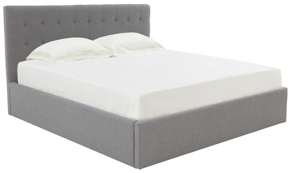 Safavieh Rosita Low Profile Tufted King Bed XII23 Light Grey Wood / Fabric / Foam SFV4826B-K-2BX