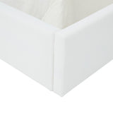 Safavieh Olivianna Low Profile King Bed XII23 Ivory Wood / Fabric / Foam SFV4827A-K-2BX