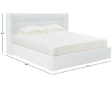 Safavieh Olivianna Low Profile King Bed XII23 Ivory Wood / Fabric / Foam SFV4827A-K-2BX