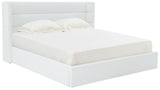 Safavieh Olivianna Low Profile King Bed XII23 Ivory Wood / Fabric / Foam SFV4827A-K-2BX