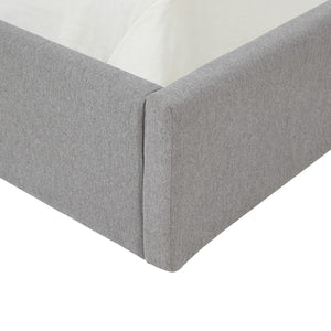 Safavieh Olivianna Low Profile King Bed XII23 Light Grey Wood / Fabric / Foam SFV4827B-K-2BX