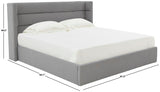 Safavieh Olivianna Low Profile King Bed XII23 Light Grey Wood / Fabric / Foam SFV4827B-K-2BX