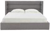 Safavieh Olivianna Low Profile King Bed XII23 Light Grey Wood / Fabric / Foam SFV4827B-K-2BX