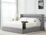 Safavieh Olivianna Low Profile King Bed XII23 Light Grey Wood / Fabric / Foam SFV4827B-K-2BX