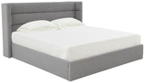 Safavieh Olivianna Low Profile King Bed XII23 Light Grey Wood / Fabric / Foam SFV4827B-K-2BX