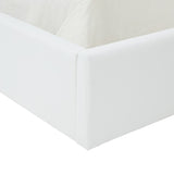 Safavieh Jaybella Low Profile Tufted King Bed XII23 Ivory Wood / Fabric / Foam SFV4828A-K-2BX