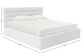 Safavieh Jaybella Low Profile Tufted King Bed XII23 Ivory Wood / Fabric / Foam SFV4828A-K-2BX