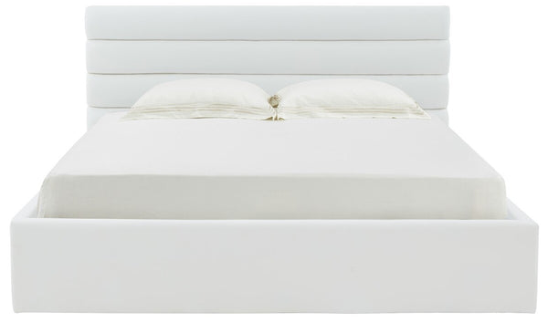 Safavieh Jaybella Low Profile Tufted King Bed XII23 Ivory Wood / Fabric / Foam SFV4828A-K-2BX