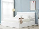 Safavieh Jaybella Low Profile Tufted King Bed XII23 Ivory Wood / Fabric / Foam SFV4828A-K-2BX