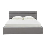 Safavieh Jaybella Low Profile Tufted King Bed XII23 Light Grey Wood / Fabric / Foam SFV4828B-K-2BX