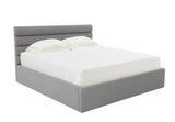 Safavieh Jaybella Low Profile Tufted King Bed XII23 Light Grey Wood / Fabric / Foam SFV4828B-K-2BX