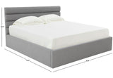 Safavieh Jaybella Low Profile Tufted Queen Bed XII23 Light Grey Wood / Fabric / Foam SFV4828B-Q-2BX