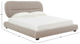 Safavieh Thalia Oval Headboard King Bed Oatmeal SFV4845B-K-2BX