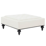 Safavieh Rosealina Tufted Boucle Ottoman XII23 Ivory Fabric / Wood SFV5014C